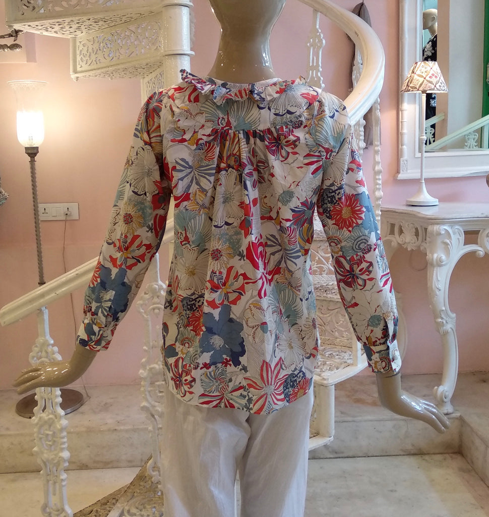 Leaves of Grass, New York Bishop Court Liberty print blouse