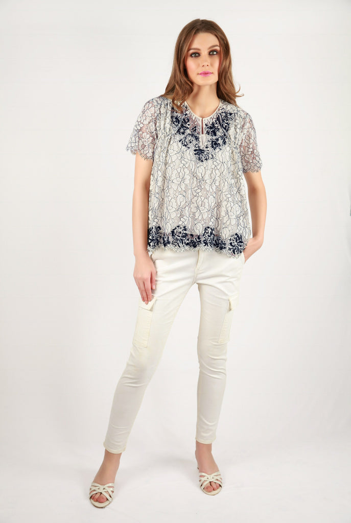 Leaves of Grass, New York Flottante French lace blouse