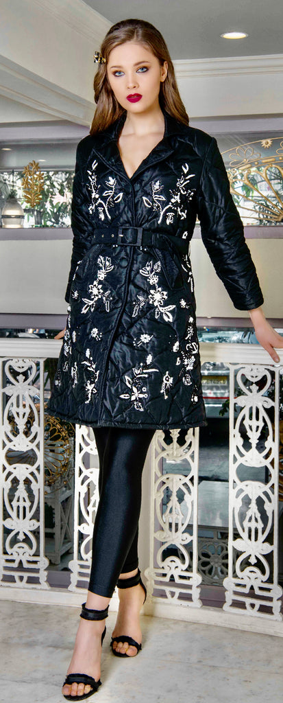 hand embroidered puffer coat