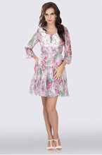 Load image into Gallery viewer, Italian pink silk chiffon, tiered dress
