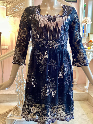 Valbonne sequins and lace dress
