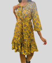 Load image into Gallery viewer, Leaves of Grass, New York Carlotta printed silk dress