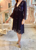 Baoli silk chiffon hand beaded and hand embroidered dress