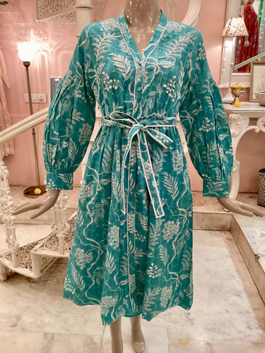 Mercer street silk cotton hand embroidered with pearls dress