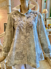 Load image into Gallery viewer, Sutherland Liberty print cotton hand embroidered trapeze blouse with belt