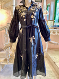 St Sulpice black silk organza dress