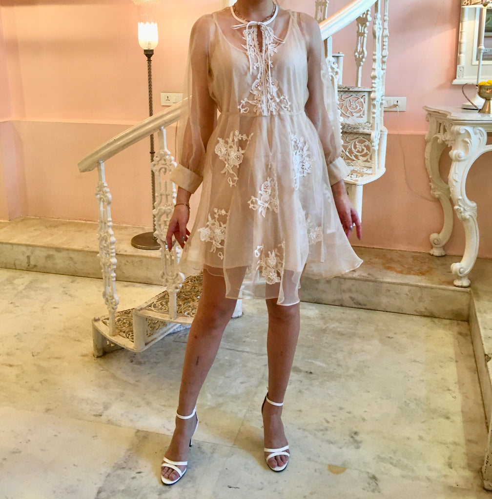Leaves of Grass, New York Cocotte French lace silk organza dress