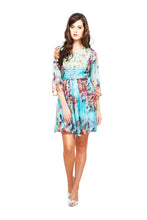 Load image into Gallery viewer, Italian chiffon print  floral dress,