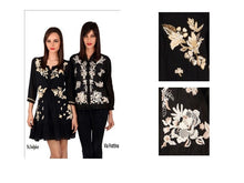 Load image into Gallery viewer, black silk georgette floral dress