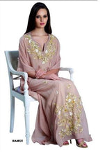 Load image into Gallery viewer, beige chiffon floral kaftan 