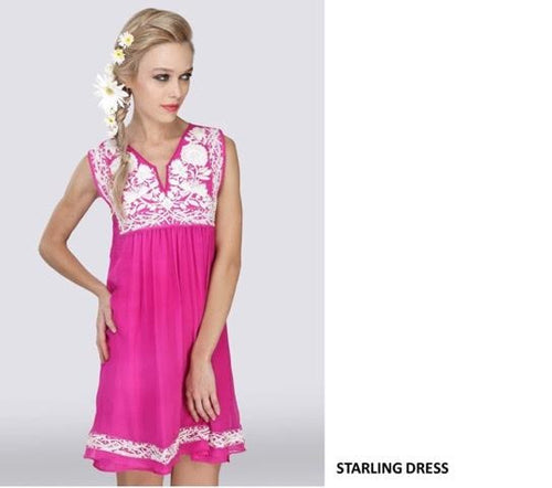 fuchsia chiffon floral dress