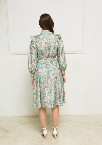 Leaves of Grass, New York Ablington Liberty print  silk dress
