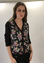 Load image into Gallery viewer, cotton jersey and silk print cardigan