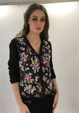 Leaves of Grass, New York Albury cotton jersey and  silk print cardigan