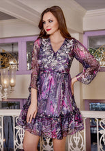 Load image into Gallery viewer, Italian silk chiffon dress bedecked with sequins