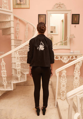 Leaves of Grass, New York Cabichou French lace Trapeze jacket