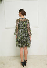 Load image into Gallery viewer, Leaves of Grass, New York Crete Italian chiffon dress