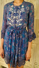 Load image into Gallery viewer, Leaves of Grass, New York Belgravia French lace silk chiffon dress