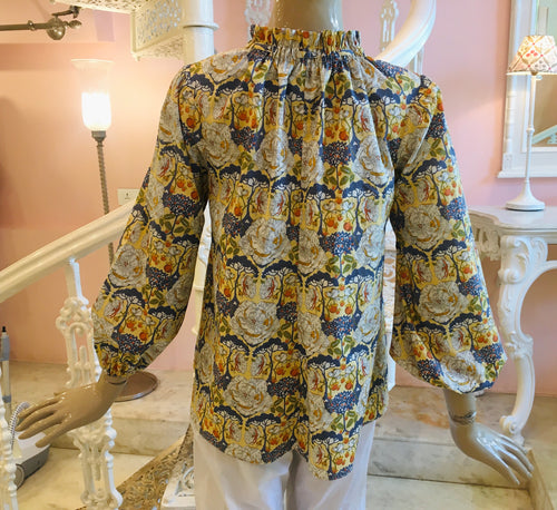 Leaves of Grass, Chichester printed cotton blouse