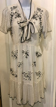 Load image into Gallery viewer, Nabakov hand embroidered silk chiffon white dress