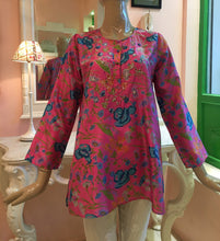 Load image into Gallery viewer, Leaves of Grass, New York Cherry Blossom printed silk Tunic