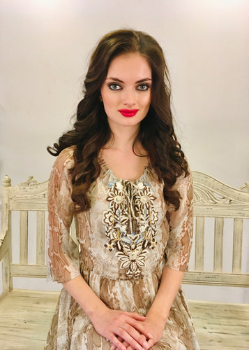 Winter palace Italian silk chiffon maxi