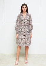 Load image into Gallery viewer, Leaves of Grass, New York Fabiane Liberty print trench shirtwaist cotton dress