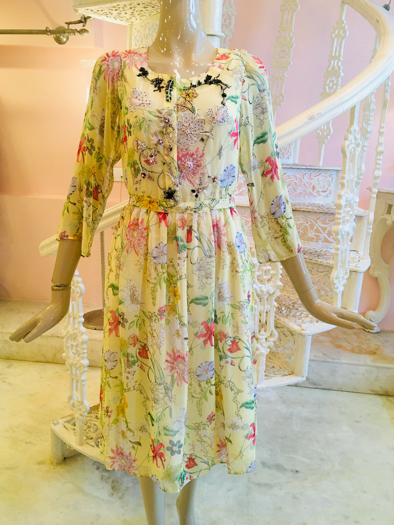 Leaves of Grass, New York Milou silk chiffon printed dress