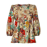 Millay Liberty print silk top.