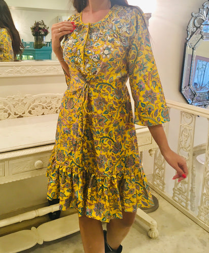 Leaves of Grass, New York Carlotta printed silk dress