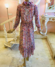 Load image into Gallery viewer, Leaves of Grass, New York Bridgehampton silk chiffon printed dress