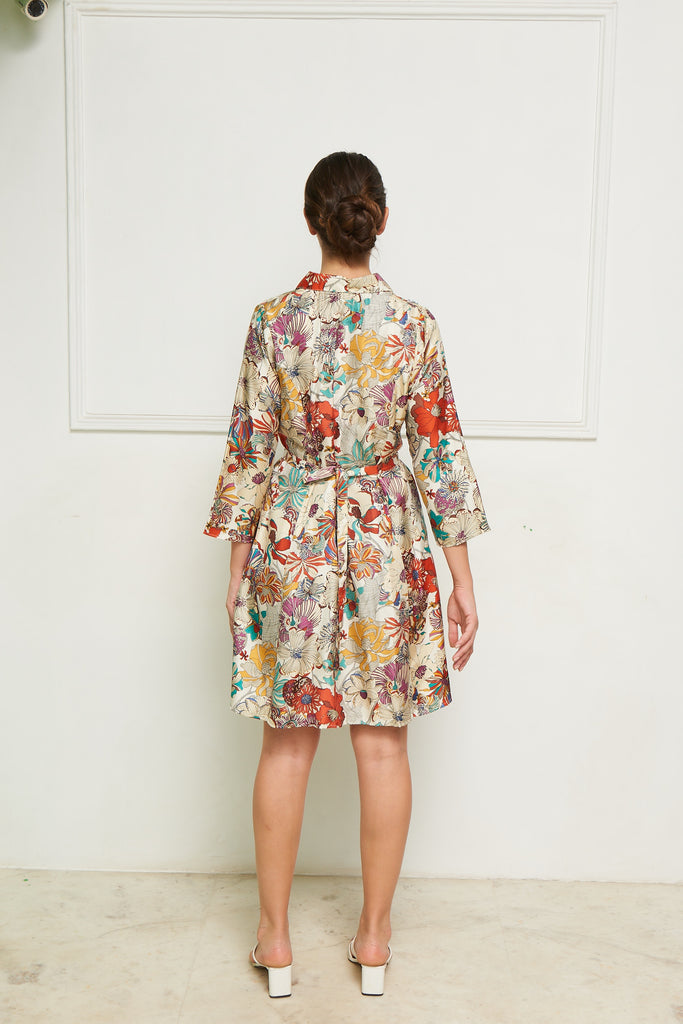 Leaves of Grass, New York Brooks Mews Liberty print silk shirtwaist dress