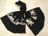 Archchamp French lace hand embroidered wool scarf