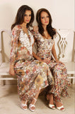 Leaves of Grass, New York Aylesbury Liberty print maxi (right) as seen in Vogue