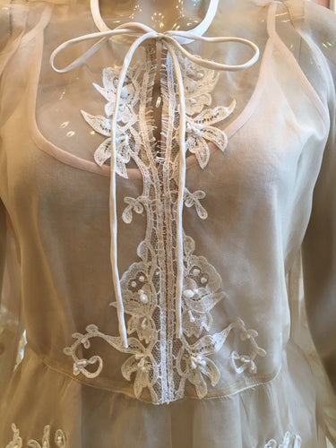 Leaves of Grass, New York Cocotte French lace silk organza dress