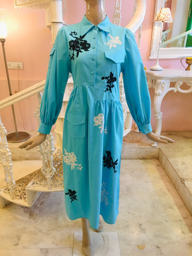 Leaves of Grass, New York Paradise Island French lace cotton dress