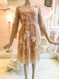Leaves of Grass, New York Intemporelle French lace beige dress