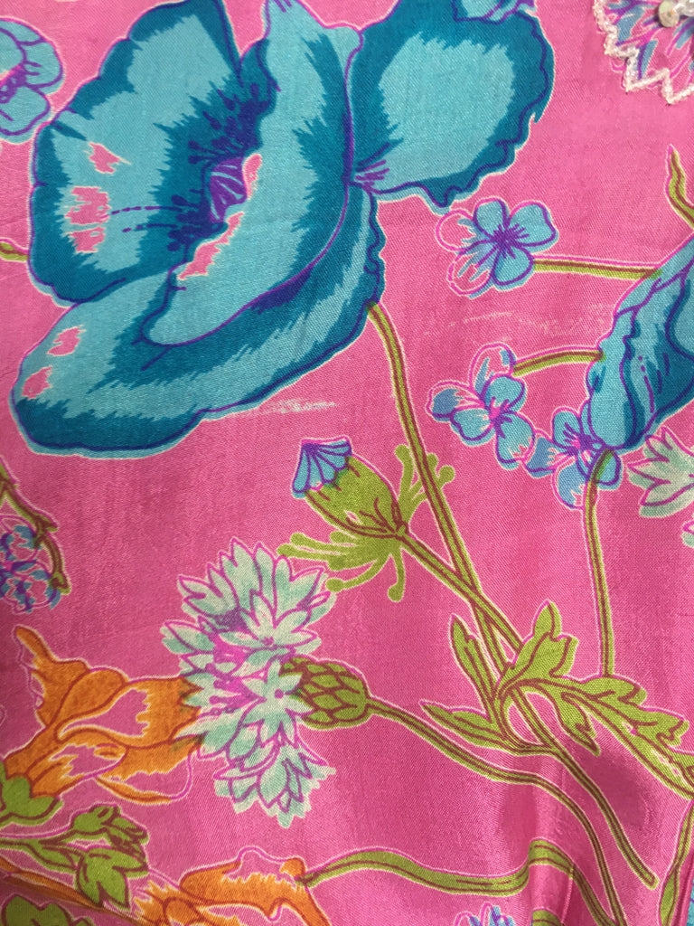 Leaves of Grass, New York Cherry Blossom printed silk Tunic