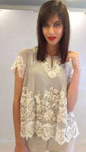 Load image into Gallery viewer, St Gallen French lace silk chiffon blouse