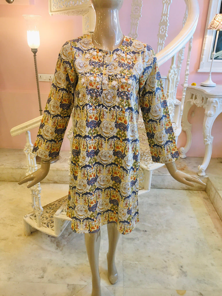 Leaves of Grass, New York Chichester Liberty print cotton tunic
