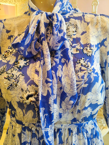 Leaves of Grass, New York Calabria printed silk chiffon dress