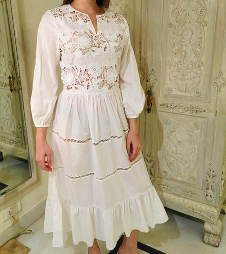 Leaves of Grass, New York Hilton Head lace cotton maxi