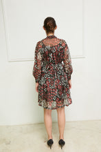 Load image into Gallery viewer, Leaves of Grass, New York Catenella Italian chiffon dress with French lace