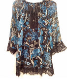 Tova French lace silk chiffon blouse