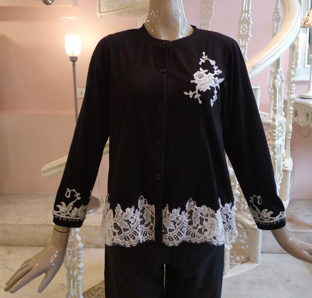 Leaves of Grass, New York Capitoline French lace Cardigan