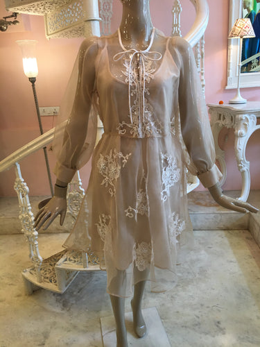 Leaves of Grass, New York Cocotte French lace silk organza dress