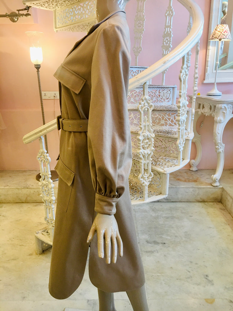 Leaves of Grass, New York Goodwood utilitarian trench dress in beige