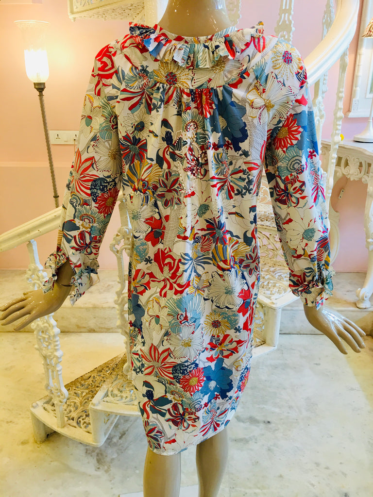 Leaves of Grass, New York Liberty print Bishop Court printed cotton dress