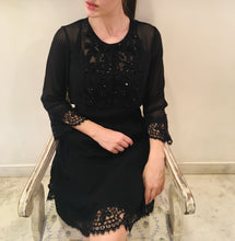 Load image into Gallery viewer, Leaves of Grass, New York Desdemona French lace silk chiffon dress