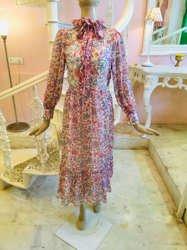 Leaves of Grass, New York Bridgehampton silk chiffon printed dress